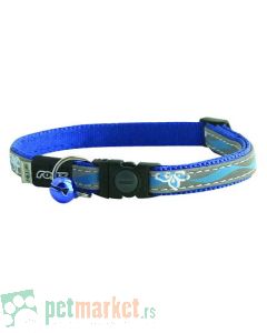 Rogz: Reflektujuća ogrlica za mace Night Cat, Blue Floral