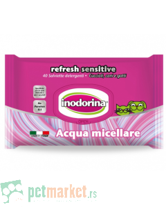 Inodorina: Vlažne maramice za ljubimce Sensitive Micellar Water, 40 kom