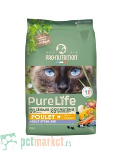Pro Nutrition Pure Life: Hrana za sterilisane mačke Sterilized, piletina AKCIJA 1+1 GRATIS