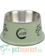 Trixie: Rostfrajna posuda za dugouhe pse Long Ear Bowl Woof Green