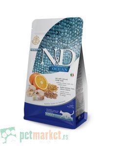 N&D Ocean: Hrana za odrasle mačke, Pomorandža i Bakalar