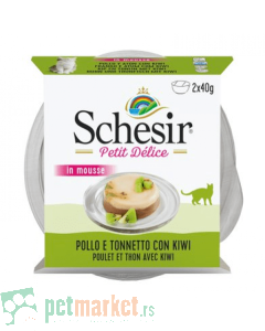 Schesir: Mus za mačke Petit Delice, 2 x 40 gr