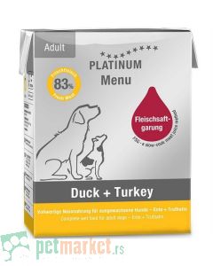 Platinum: Kompletan obrok za pse Menu Adult, pačetina i ćuretina