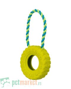Trixie: Igračka od kanapa i prirodne gume Dog Toy Tire on a Rope