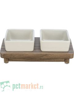 Trixie: Keramičke posude na drvenom postolju Bowl Set