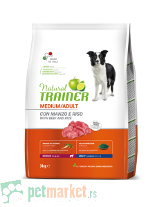 Trainer: Natural Adult Medium Govedina. Pirinač & Ginseng