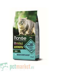 Monge Bwild: Hrana za odrasle mačke Adult Grain Free, Bakalar, 1.5 kg