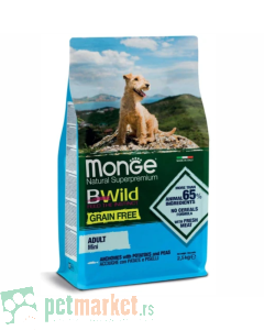 Monge Bwild: Hrana za odrasle male pse Mini Adult Grain Free, Inćuni