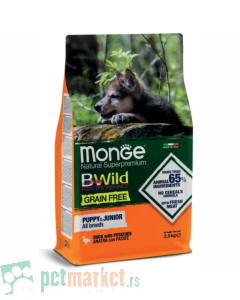 Monge Bwild: Hrana za štence Puppy Grain Free, Pačetina