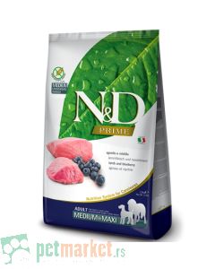 N&D Prime: Hrana za pse Medium/Maxi Adult, Jagnjetina i Borovnica
