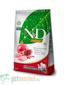 N&D Prime: Hrana za pse Medium/Maxi Adult, Piletina i Nar