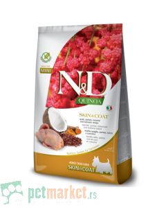 N&D Quinoa: Hrana za podršku koži Mini Adult Skin&Coat, Prepelica & Kinoa