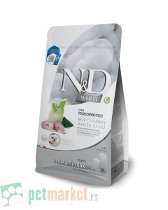 N&D White: Hrana za bele štence Med/Max Puppy, Brancin & Spirulina