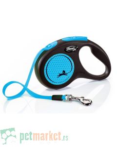 Flexi: Povodac New Neon Tape Blue