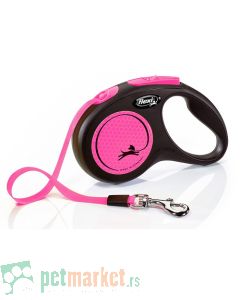 Flexi: Povodac New Neon Tape Pink
