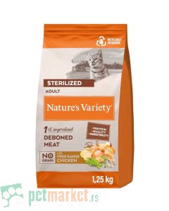 Nature’s Variety No Grain:  Hrana za mačke Sterilized Cat, Piletina