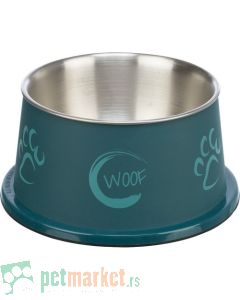 Trixie: Rostfrajna posuda za dugouhe pse Long Ear Bowl Woof Blue