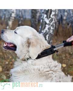 Patento Pet: Ogrlica sa integrisanim povodcem Collar Sport, crna