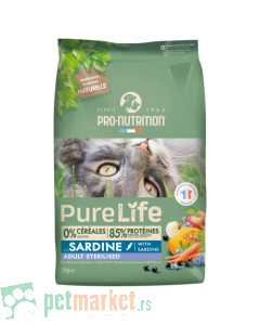 Pro Nutrition Pure Life: Hrana za gojazne i sterilisane mačke Sterilised, sardina