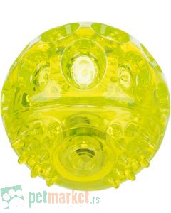 Trixie: Svetleća lopta za igre noću Flashing Ball Lime, 7.5 cm