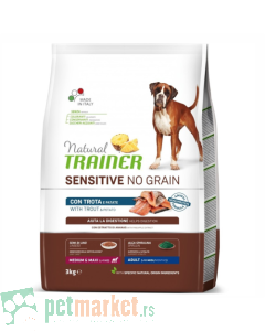Trainer Natural: Hrana za odrasle Sensitive Medium/Maxi Adult, Pastrmka