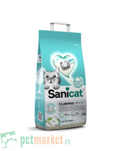 Sanicat: Grudvajući posip Clumping White Cotton, 20l