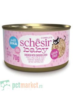 Schesir: Hrana za mačiće u sopstvenom soku Baby Cat Complete in Broth, 70 gr