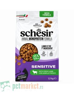 Schesir Dry: Hrana za odrasle mačke Adult Sensitive, Jagnjetina