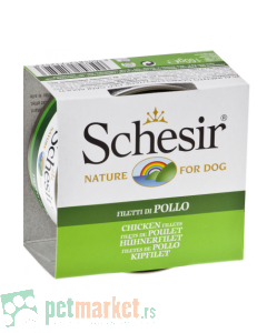 Schesir Dog: Vlažna hrana za pse u prirodnom soku In Cooking Wather, 150 gr