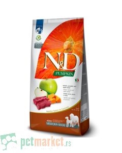 N&D Pumpkin: Hrana za odrasle pse Med/Max Adult, Jelen & Jabuka