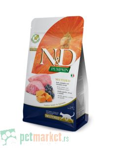 N&D Pumpkin: Hrana za sterilisane mačke Neutered, Jagnjetina & Nar