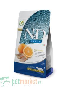 N&D Ocean: Hrana za sterilisane mačke Neutered Cat, Haringa & Pomorandža