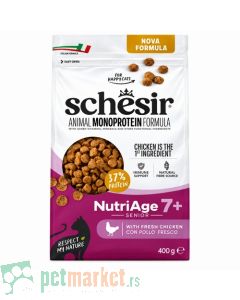 Schesir Dry: Hrana za odrasle i starije mačke Nutriage 7+, Piletina