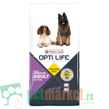 Opti Life: Visokokalorična hrana za pse Active All Breeds, 12.5 kg