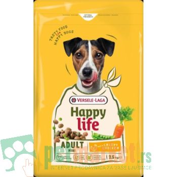 Happy Life: Hrana za odrasle pse malih rasa Adult Mini, Piletina, 2.5 kg