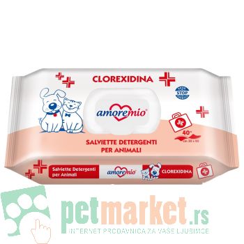 AmoreMio: Vlažne maramice za dezinfekciju Hlorheksidin, 40 kom