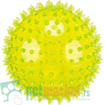 Trixie: Lopta za pse od TPR-a Hedgehog Ball Lime, 12 cm