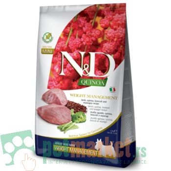 N&D Quinoa: Hrana za kotrolu težine Mini Weight Management, Jagnjetina & Kinoa