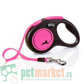 Flexi: Povodac New Neon Tape Pink
