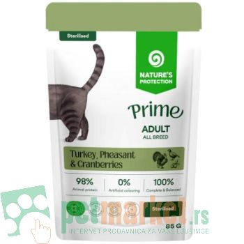 Nature’s Protection Prime: Preliv za sterilisane mačke Adult Sterilized, 85 gr x 12 kom